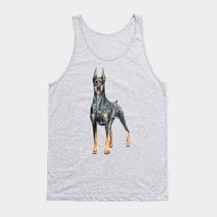 Black Doberman Watercolor Painting Tank Top